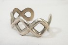 Vtg Native American Navajo Sandcast Sterling Silver Bracelet Cuff Modernist
