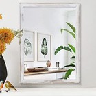  Wall Mirror Large Rustic Wood Framed Mirror 26 x18  26 l X 18 w A-rustic White
