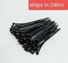 100 Pc Pack 4  Inch Black Network 18 Lbs Zip Nylon Cable Cord Wire Tie Strap Ul