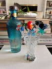 Vintage Glass Cocktail Stirrers Set 16 7 5 To 8 25 Inch Handblown Tropical