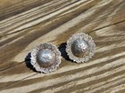 Pair Vintage Sterling Silver 1  Loopback Conchos Rosettes - Western Headstalls