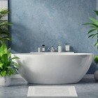 Luxury Bath Mat Floor Towel Set - 100  Cotton 22x34  2 Pack  Silver
