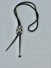 Vintage Old Pawn Navajo Handmade Sterling Silver Turquoise Thunderbird Bolo Tie