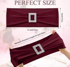 100 Pcs Stretch Chair Sashes With Square Buckle Slider  Elastic Ties For Wedding