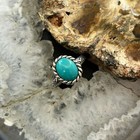 Carolyn Pollack Sterling Silver Oval Turquoise Decorated Ring Sz 7 75 For Women