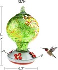 Hummingbird Feeder With Perch Hand Blown Globe Glass In Green 29 Fluid Ounces
