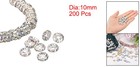 200pcs 10mm Rondelle Spacer Beads  Silver Plated For Diy Bracelet  Ab White
