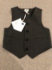 Nwt Janie And Jack Boy Special Occasion Wedding Gray Vest Shorts Suit Wool 3 6