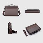Men s Leather Briefcase Business Laptop Bag Work Office Handbag Shoulder Bag