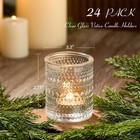 24 Pack Clear Glass Votive Candle Holders  Vintage Holder For 