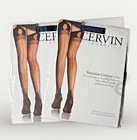 Cervin Tentation Nylon Stockings Full Fashion Xl T6 Black 2 Pr 15 Denier French