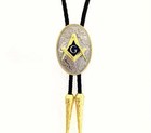 New Mason Masonic Freemasons Silver  Western  Bolotie Bolo Tie Free Mason