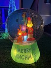 6 Ft Grinch And Max Snowglobe Christmas Lighted Yard Inflatable Gorgeous 