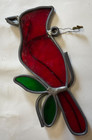 Real Leaded Stained Glass Cardinal Bird Window Hanging Sun Catcher Hand Made 5 