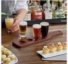 Acopa Mahogany Finish Paddle Flight Board - Wine   Craft Beer Tasting - 14 1 2 
