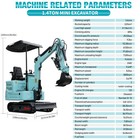 Mini Excavator Kubota Diesel Engine 1 4t Digger Upgraded Epa   4 Attachment