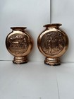 Pair Asian Antique Small Bronze Vases Oriental Desighn  