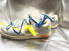 Nike Off-white X Dunk Low Lot 10 Of 50 White Grey Leather Dm1602-112 Size 9 0