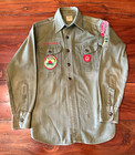 Official Boy Scout Long Sleeve Shirt With Rank And Leader Patches 1950s