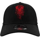 Superman Spray Paint Drip Logo New Era 39thirty Fitted Hat Black