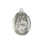 Pewter Holy Family Medal 24  Lobster Claw Chain Necklace Lobster Claw Clasp