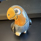 Ceramic Toucan Bird Figurine  Blue   Orange Decorative Bird Statue