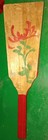 Vintage Japanese Hagoita Geisha Silk Kimono Paddle  Hand Painted Front And Back  