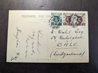 1920 British Hong Kong China Overprint Rppc Postcard Cover To Bale Switzerland