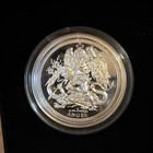 2017 Isle Of Man No Reserv 2 Oz Silver  999 High Relief Angel-dragon W  Coa -box
