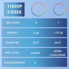 Weighted Fitness Hoop For Adult Beginners - 2 Lb Exercise Colorful Detachable
