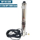 1hp 4   Deep Well Submersible Pump 276  Max 33gpm 110v Stainless Steel 100  Cord
