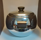 Penguin West Bend Ice Bucket Hot   Cold Server Barware Mcm Chrome Vintage Usa