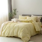  Duvet Cover Set 100  Washed Queen  90     90   Light Yellow  no Comforter 