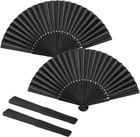 2 Pack Bamboo Handheld Silk Folding Fan  Small Chinese japanese Folding Hand    