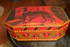 Lacquerware Trinket Keepsake Box Red Black Greyhound Velvet Lining Vintage 8x5x3