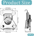 4pack 304 Stainless Steel Spring Loaded Small Butterfly Twist Latch Silver 