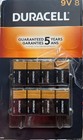 Duracell Coppertop 9v Alkaline Batteries 9 Volt - 8 Pack New Sealed