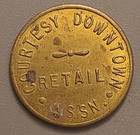 Good Only For Parking Lot Meters Metal Token - Courtesy Downtown Retail Assn 