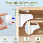 Child Safety Magnetic Cabinet Locks 6 Pack 2 Keys- Baby Proofing Magnetic Drawer