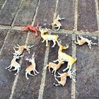 Vintage Miniature Plastic Fawn Doe Spotted Deer Figurines Christmas Decor Lot 10