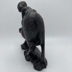 Vintage Circa 20th Century Chinese Carved Wood Statue Ox And Boy Metal Inlay