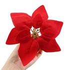 Artificial Poinsettia 12 Pcs 8  Red Silk Christmas Flowers Tree Ornaments Decor