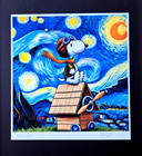     aidan Flux   Hand Signed Original Print Ltded Of 69 Coa Snoopy Aviator