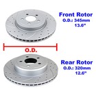 5 7l 345mm Front   Rear Brake Rotors   Pads For Charger Challenger Chrysler 300