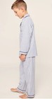 Petite Plume Kid s Twill Pajama Set In Navy French Ticking Nwt Msrp  58 Sz 10