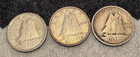 Run Of 3 - 1950 1951 1952 - Silver   800  Canada Dimes 