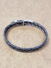 Vintage 28g Sterling Silver Braided Rodeo Belt Buckle Bracelet Western Adjustabl