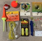 Lot Of 20 Pieces Of New   Used Fishing Gear Lures Bobbers Stringers Measure Rule