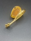 Vtg Avon Lute Compact Solid Perfume Holder Gold Tone Mandolin W  Original Box