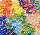 Iridescent Crystal Mosaic Glass Bulk For Crafts  Bright Rainbow Small Glass Tile
